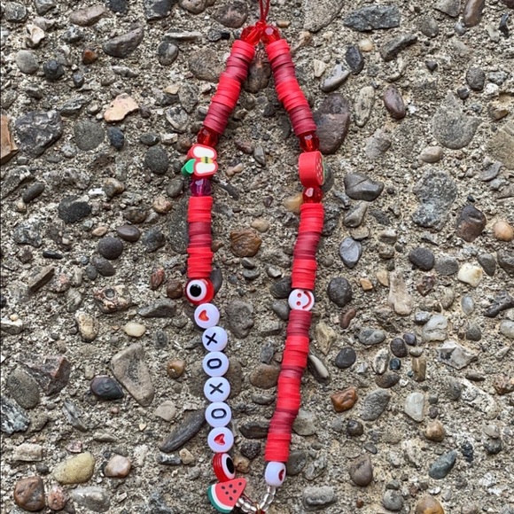 adorable red phone strap (handmade) 🍓🌹❤️✨ - Picture 2 of 2